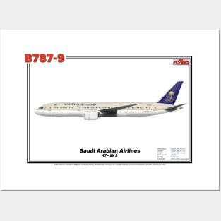 Boeing B787-9 - Saudi Arabian Airlines (Art Print) Posters and Art